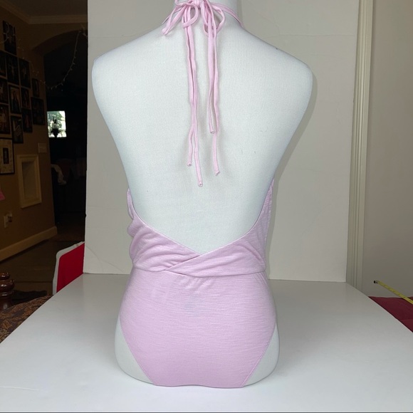 NEW Blue Life Lilac Deep V Haley Halter Bodysuit XS - Picture 8 of 14